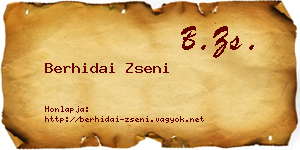Berhidai Zseni névjegykártya